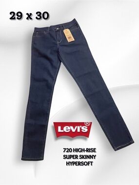 Levi's 720 High-Rise Super Skinny Jeans - HYPERSOFT Dark Indigo 29 x 30